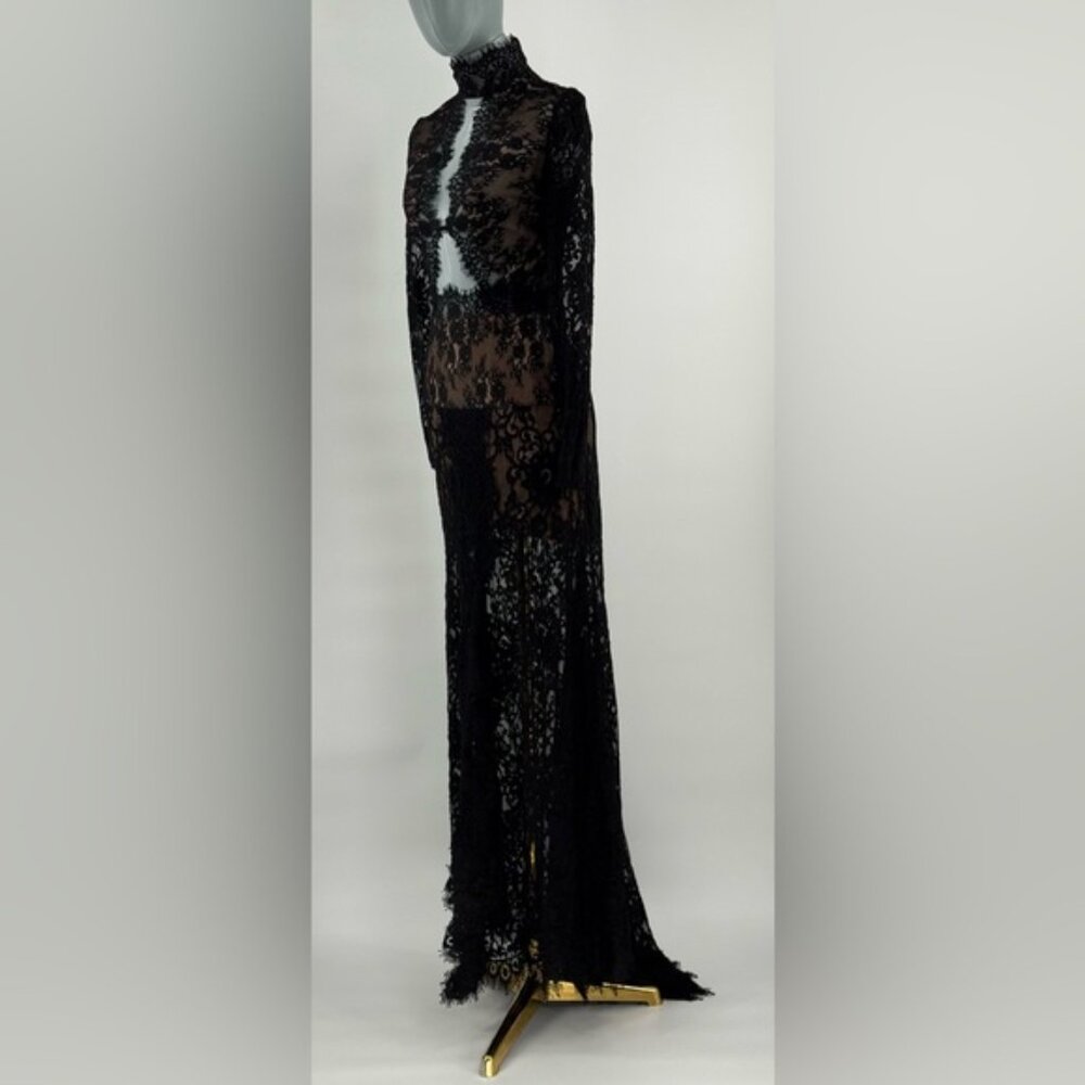 🆕 BRONX & BANCO 🧿 NWOT Eleanor Black Lace Cut Out Gown, Sz XS US 2 - Picture 12 of 16